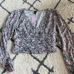 SOLD Floral crop top blouse